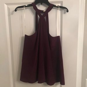 Dark purple silk tank top